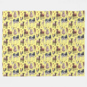 Couverture Polaire Cute Farm Barnyard Animaux Vaches Moutons Poulets (Devant (Horizontal))