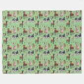 Couverture Polaire Cute Farm Barnyard Animaux Vaches Moutons Poulets (Devant (Horizontal))