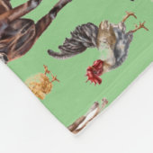 Couverture Polaire Cute Farm Barnyard Animaux Vaches Moutons Poulets  (Coin)