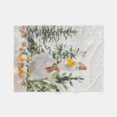 Couverture Polaire Cute Festive Duck d'hiver (Devant (Horizontal))
