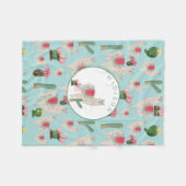 Couverture Polaire Cute Fiesta Llama & Cactus Motif (Devant (Horizontal))
