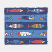Couverture Polaire Cute fish. Kids background. Seamless pattern (Devant (Horizontal))