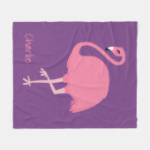 Couverture Polaire Cute Flamant rose personnalisé nom fleece couvertu (Devant (Horizontal))