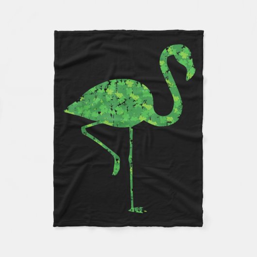 Couverture Polaire Cute Flamingo Shamrocks Shirt St Patricks Day Anim (Devant)