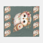 Couverture Polaire Cute Floral Owl with Bow (Devant (Horizontal))