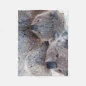 Couverture Polaire Cute Fluffy Grey Koalas (Devant)