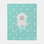 Couverture Polaire Cute Fluffy Poodle blanc Amoureux des chiens chiot (Devant)