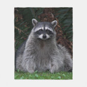 Couverture Polaire Cute Forest Raccoon Photo Faune (Devant)