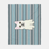 Couverture Polaire Cute French Bulldog Blue Striped (Devant)