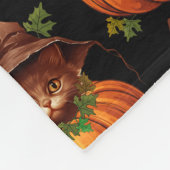 COUVERTURE POLAIRE CUTE FUNNY CHAT CITROUILLE (Coin)