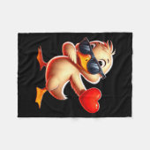 Couverture Polaire Cute Funny Cool Duck Dabbing Heart Valentines Day  (Devant (Horizontal))