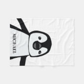 Couverture Polaire Cute Funny Penguin Nursery Noir et blanc (Devant (Horizontal))