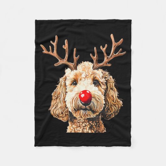 Couverture Polaire Cute Funny Reindeer Santa Goldendoodle Christmas T (Devant)
