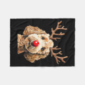 Couverture Polaire Cute Funny Reindeer Santa Goldendoodle Christmas T (Devant (Horizontal))