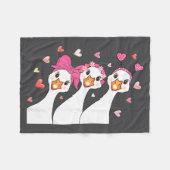 Couverture Polaire Cute Funny Valentine Silly Gooses Heart Love Match (Devant (Horizontal))