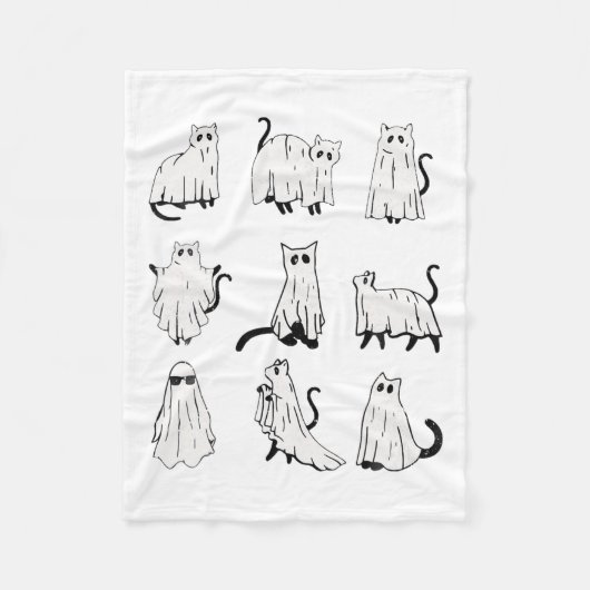 Couverture Polaire Cute Ghost Chat Funny Halloween Costumes (Devant)