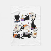 Couverture Polaire Cute Ghost Chat Lecture Livres Lover Bookish Hallo (Devant)