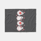 Couverture Polaire Cute Ghost Love Hearts Valentines Day Womens Teens (Devant (Horizontal))