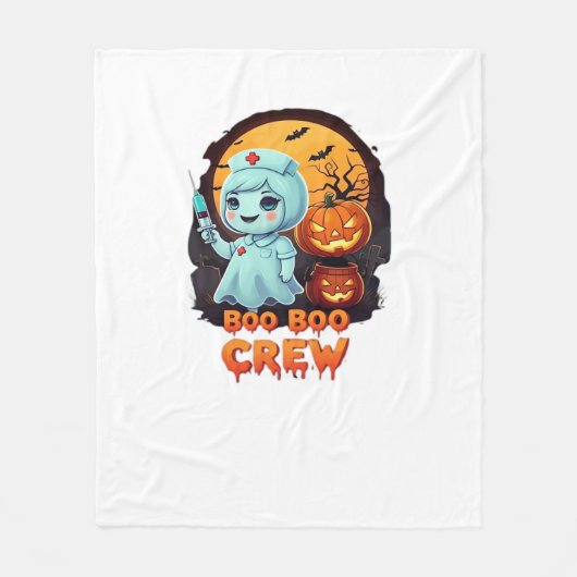 Couverture Polaire Cute Ghost Nurse - Boo Boo Crew Halloween Fun Clas (Devant)