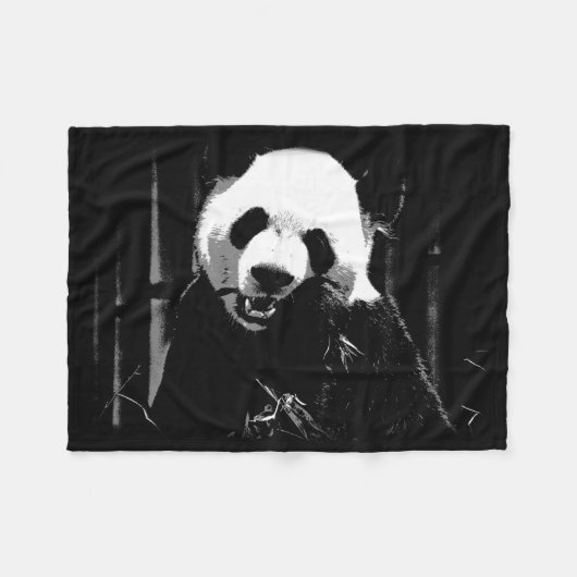 Couverture Polaire Cute Giant Panda Ours avec savoureux Feuilles Bamb (Devant (Horizontal))