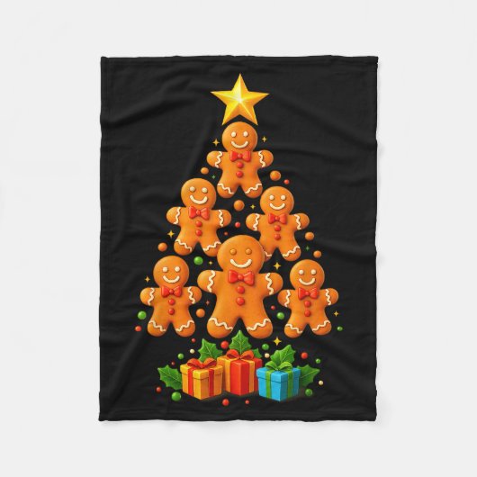 Couverture Polaire Cute Gingerbread Christmas Tree Holiday Funny Xmas (Devant)