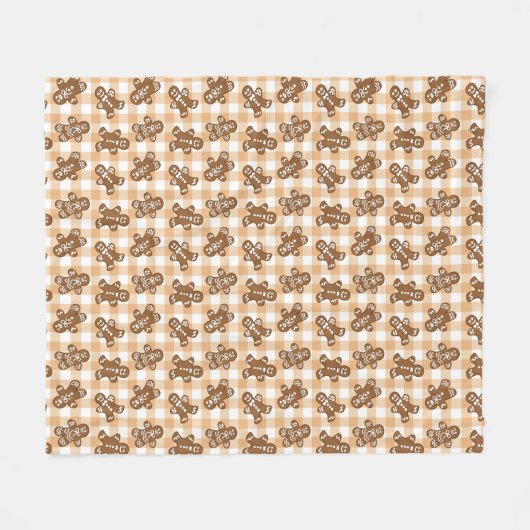 Couverture Polaire Cute Gingerbread Homme Plaid Motif Holiday (Devant (Horizontal))