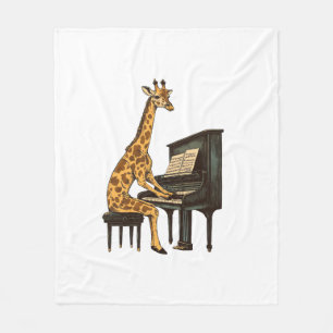 Couverture Polaire Cute Giraffe Jouer Piano Giraffes Musicien Musique