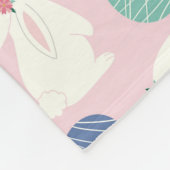 Couverture Polaire Cute Girl Lapin de Pâques Moderne Oeufs Floraux Ro (Coin)