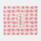 Couverture Polaire Cute Girly Feminine Pear Monogramme Cadeaux Initia (Devant (Horizontal))