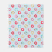 Couverture Polaire Cute Glazed Doughnut Pattern Light Blue (Devant)