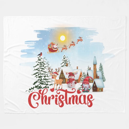 Couverture Polaire Cute Gnome (Devant (Horizontal))