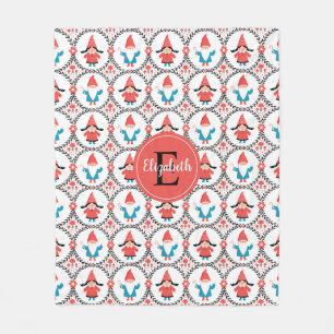 Couverture Polaire Cute Gnome de Noël personnalisées Blanche en pol