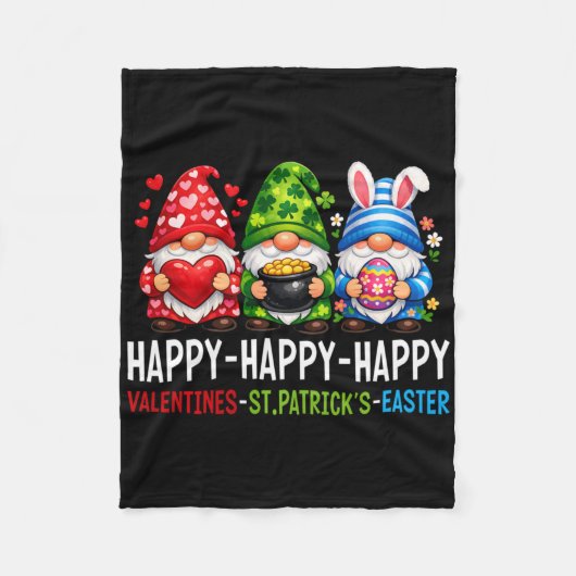 Couverture Polaire Cute Gnome Joyeuse Saint-Valentin Saint-Patrick Pâ (Devant)