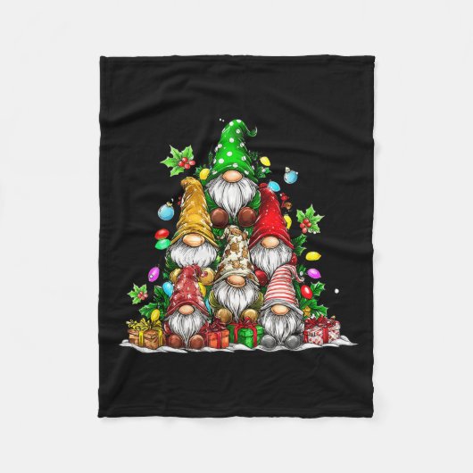 Couverture Polaire Cute Gnomes Christmas Tree Lights Gnomies Gnome Xm (Devant)