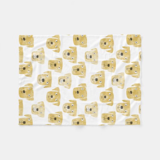 Couverture Polaire Cute Golden Labrador Retriever Chien Motif (Devant (Horizontal))