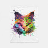 Couverture Polaire Cute Graffiti Neon Enk Splash Chat (Devant)