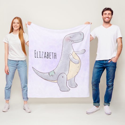 Couverture Polaire Cute Gray Tyrannosaure Rex Dinosaur Toy (En situation)