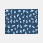 Couverture Polaire Cute Great White Sharks Motif Océan (Devant (Horizontal))