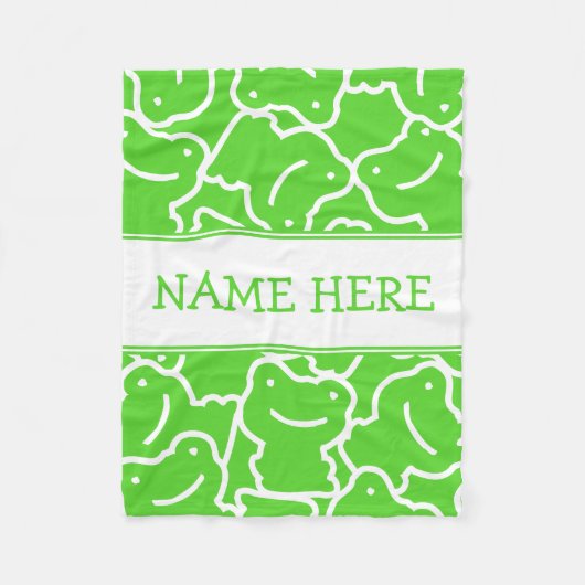Couverture Polaire Cute Green Cartoon Frogs Nom des enfants (Devant)