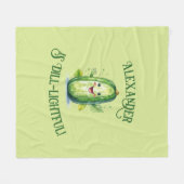 Couverture Polaire Cute Green Cartoon Pickle (Devant (Horizontal))