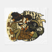 Couverture Polaire Cute Grim Reaper Girl and Dog Spooky Forest Night (Devant (Horizontal))