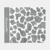 Couverture Polaire Cute Gris Argent Blanc Vache Imprimer Motif animal (Devant (Horizontal))