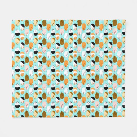 Couverture Polaire Cute Guinea Pig Pattern (Devant (Horizontal))