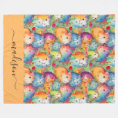 Couverture Polaire Cute guinea pigs pattern script name (Devant (Horizontal))
