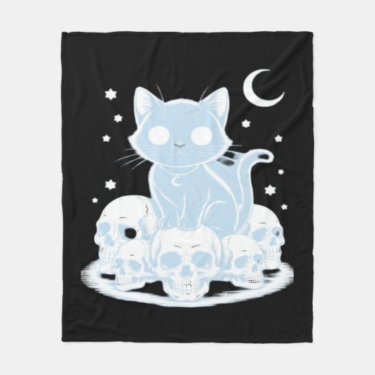 Couverture Polaire Cute Halloween Kitten Chat Gothique Esthétique Ess (Devant)