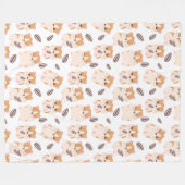 Couverture Polaire Cute Hamster Visage et Motif de semences (Devant (Horizontal))