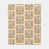 Couverture Polaire Cute Happy Easter Bunny Quilt Pattern (Devant)