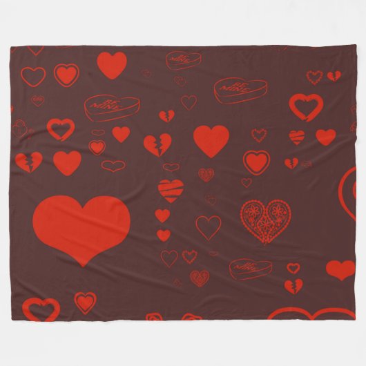 Couverture Polaire Cute Heart Modern (Devant (Horizontal))