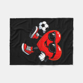 Couverture Polaire Cute Heart Playing Soccer Valentines Day Soccer Bo (Devant (Horizontal))
