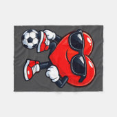 Couverture Polaire Cute Heart Playing Soccer Valentines Day Soccer Bo (Devant (Horizontal))